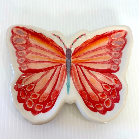 Cracker Barrel Butterfly Trinket Dish Earthenware By Caroline Simas 6.5" - Picture 1 of 5